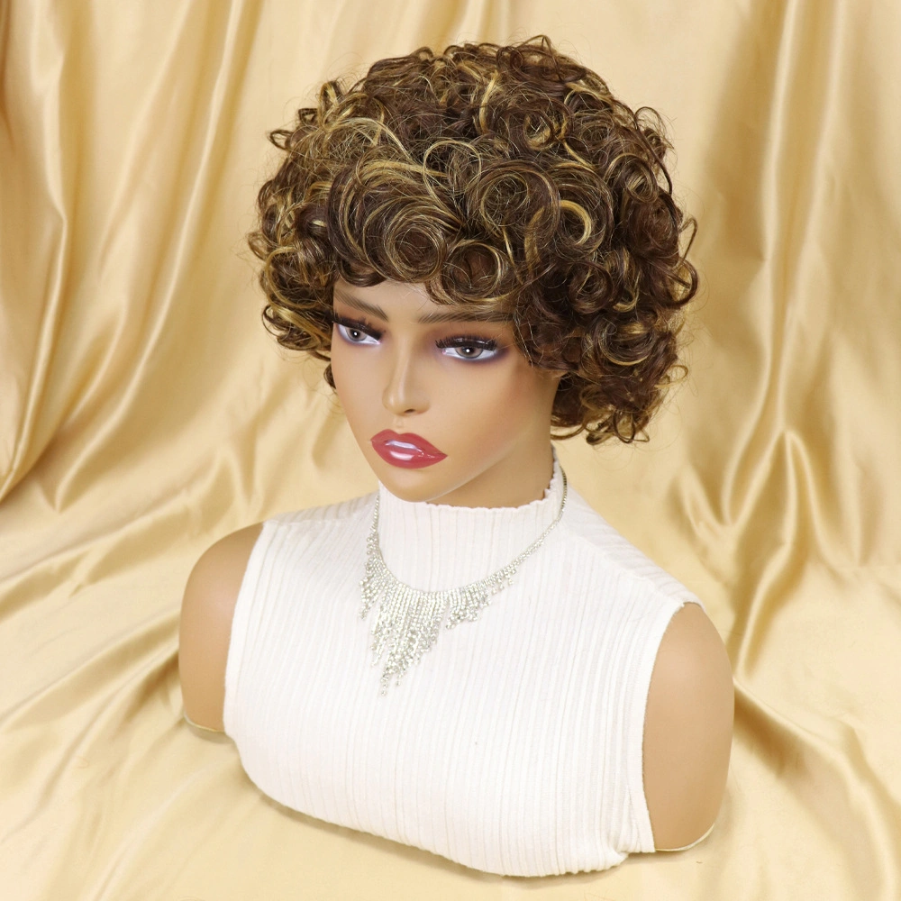 Full Machine Made Brazilian Indian Human Hair 8-Inch Pixie Cut Wig