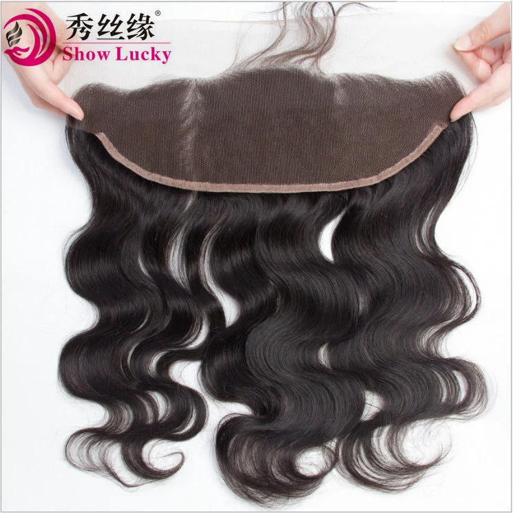 Wholesale Top Quality Body Wave Virgin Remy Brazilian Human Hair Extension Ear to Ear Full Lace Closure Frontals