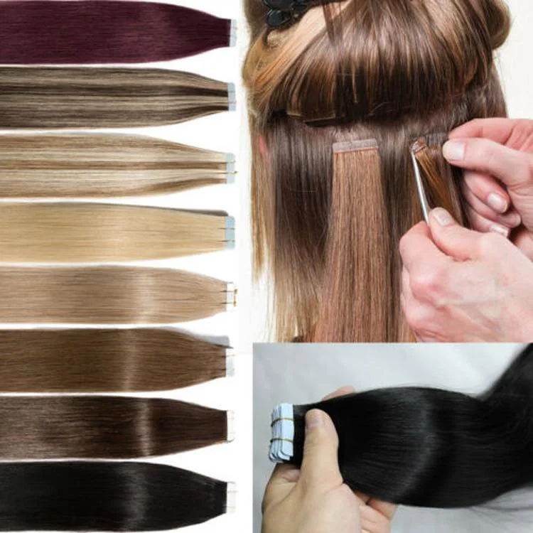 European Double Drawn Russian Human Hair Tape Hair Extension High Quality Natural Remy Tape in Hair Extension